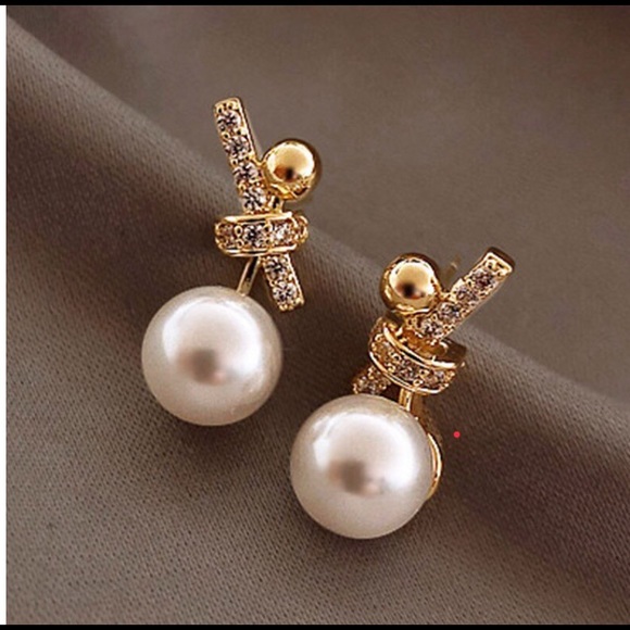Jewelry - 2021 Korean Style Pearl Drop Rhinestone Earrings